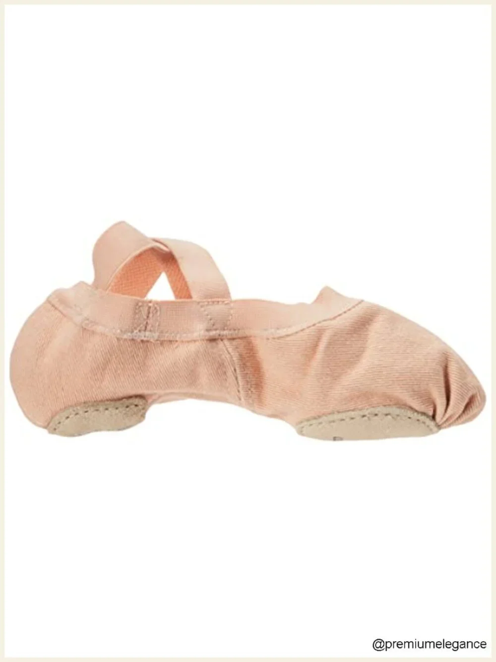 Stretch Canvas Split Sole Ballet Slipper, Elastic Cross Straps, Dance Shoes